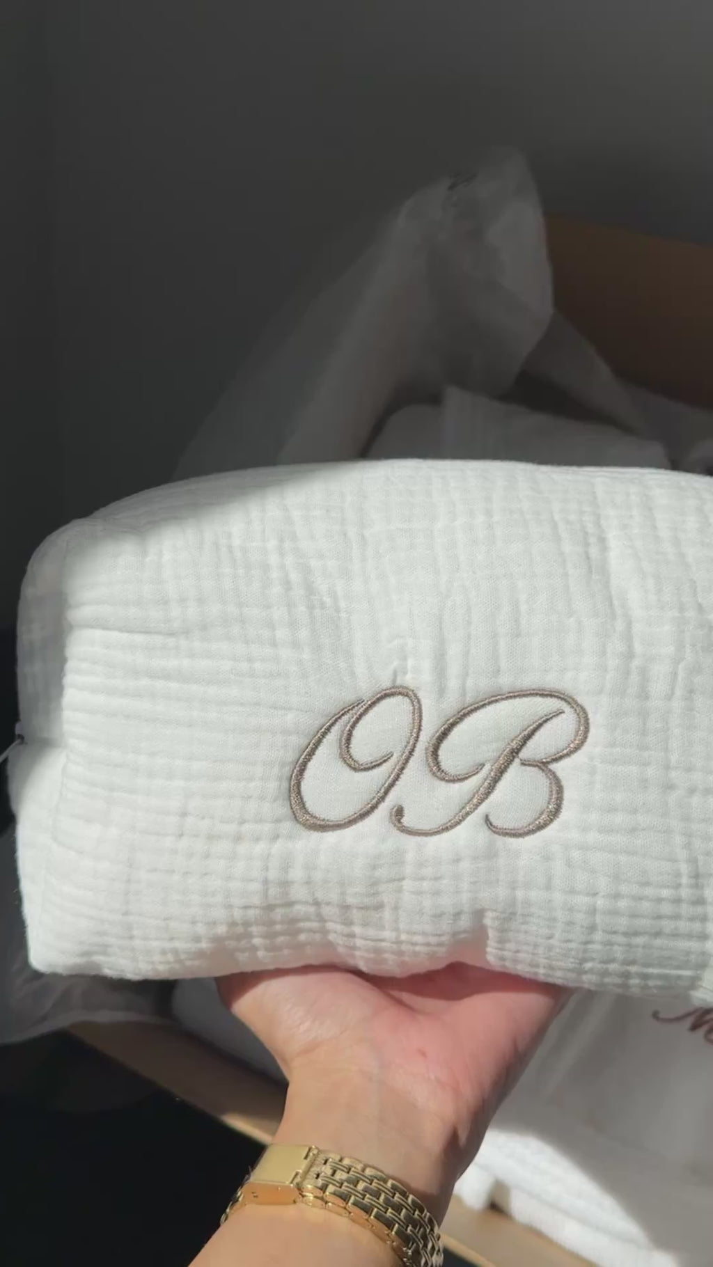Trousse de toilette gaze de coton